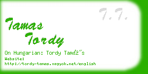 tamas tordy business card